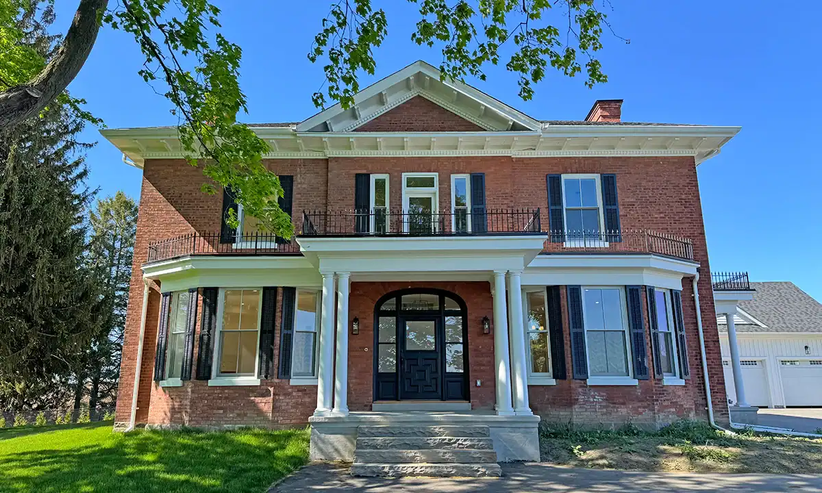 Red brick house with white trim - late 19th century Ontario